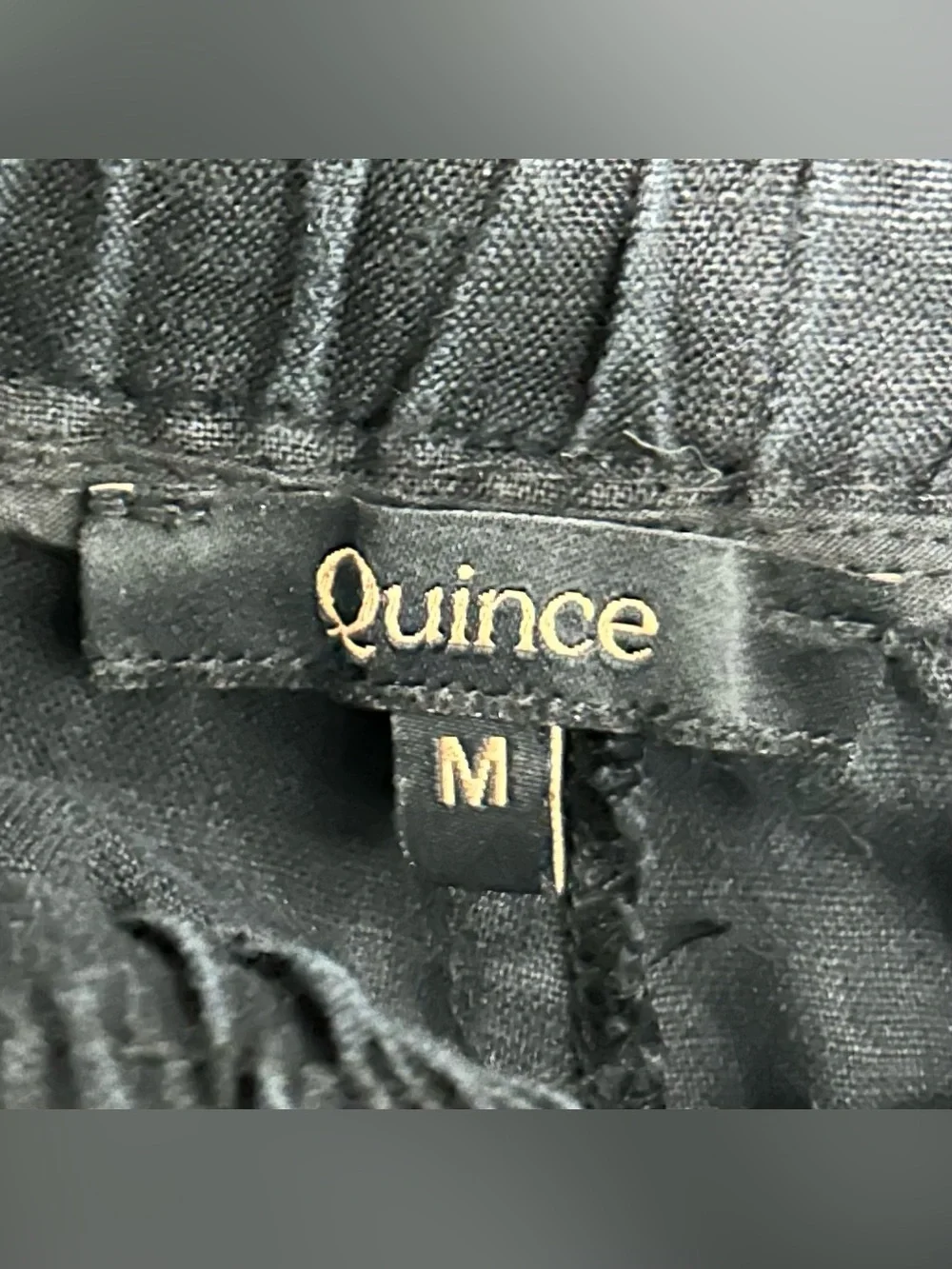 Quince 100% European Linen Wide Leg Pants Women’s Size M Drawstring Waist Black